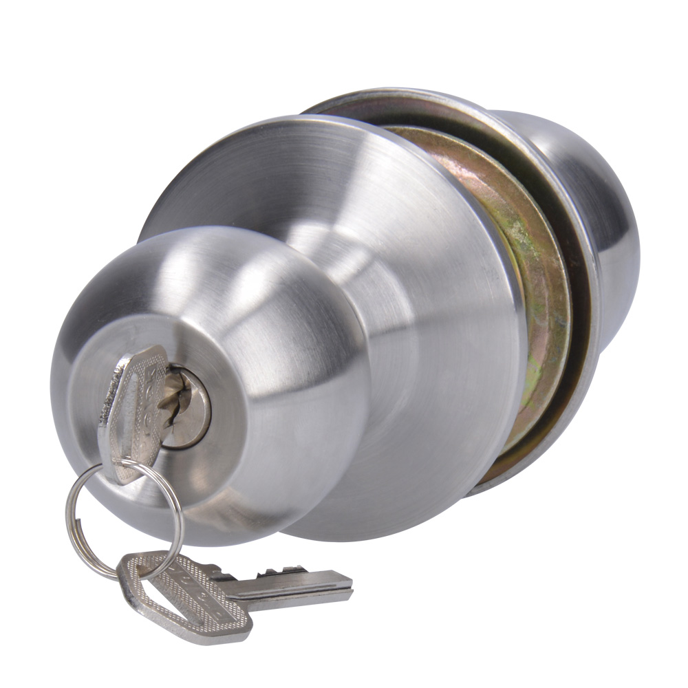 Pomo cilíndrico bola para constructora función entrada, acero inoxidable, llave std, caja Prolok