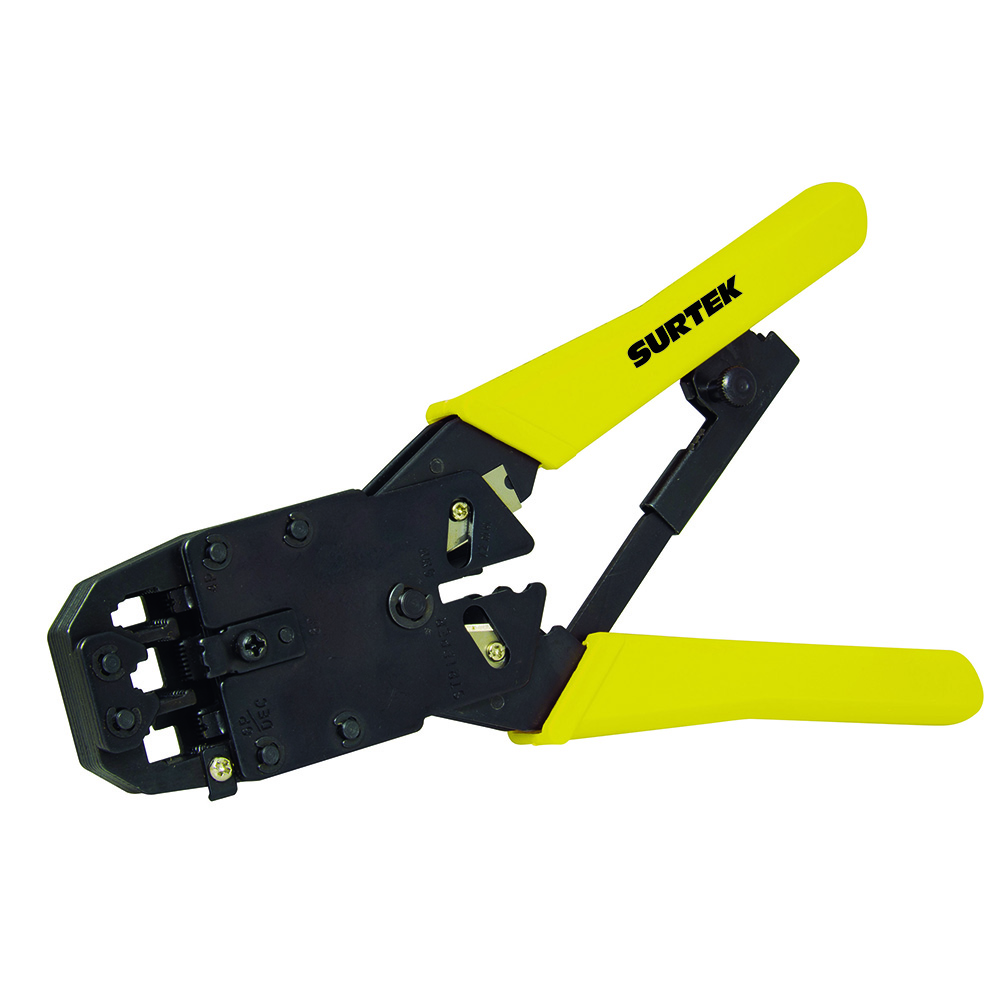 Pinza ponchadora modular 8" para conectores RJ45, RJ12, RJ9 Surtek
