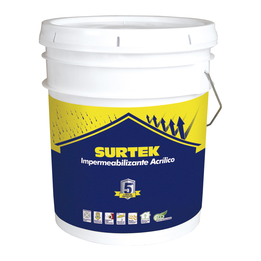 Cubeta de impermeabilizante 19 Lt color rojo óxido con protección de 5 años Surtek