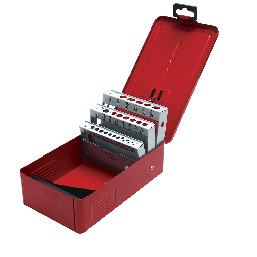 Caja metálica para brocas color rojo 5" x 4" x 3" Urrea