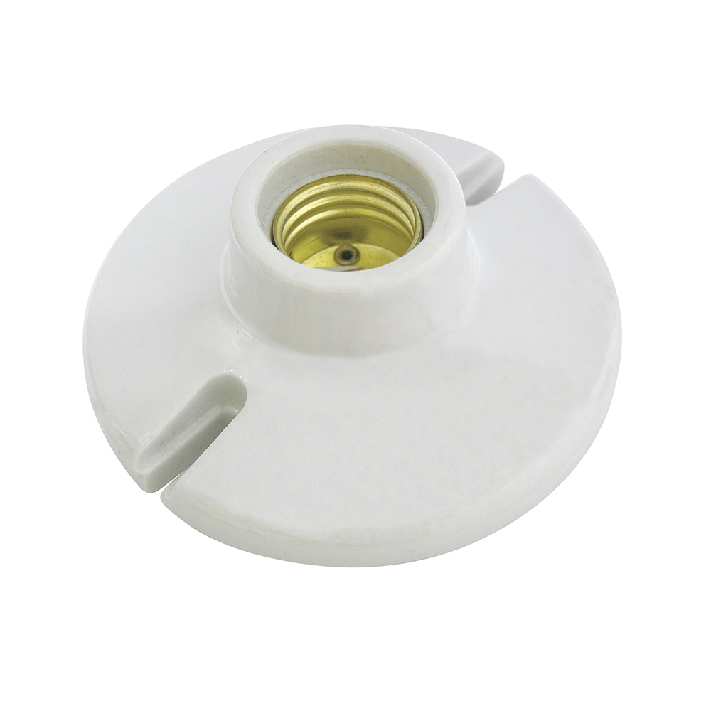 Portalámpara redonda de porcelana para techo 3", color blanco Surtek