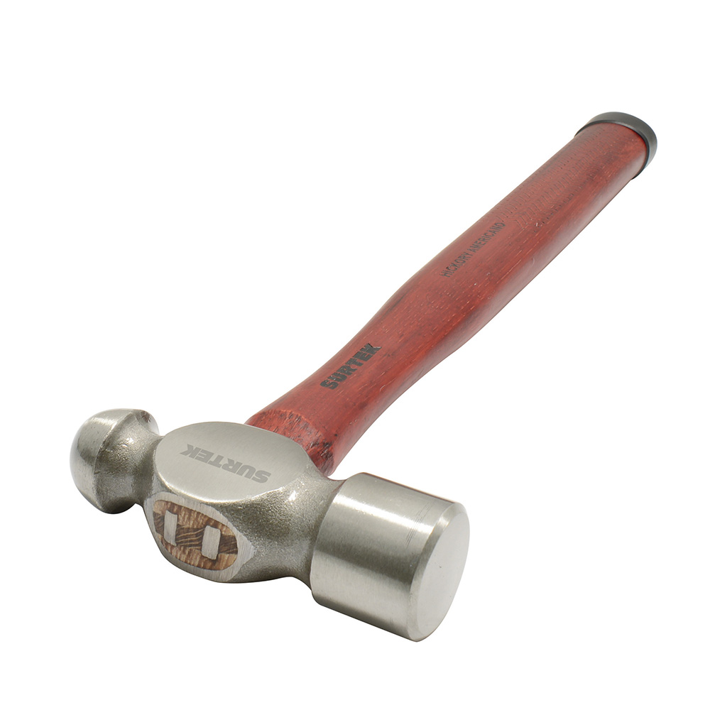 Martillo de bola pulido con mango de madera de 13", 8 oz Surtek
