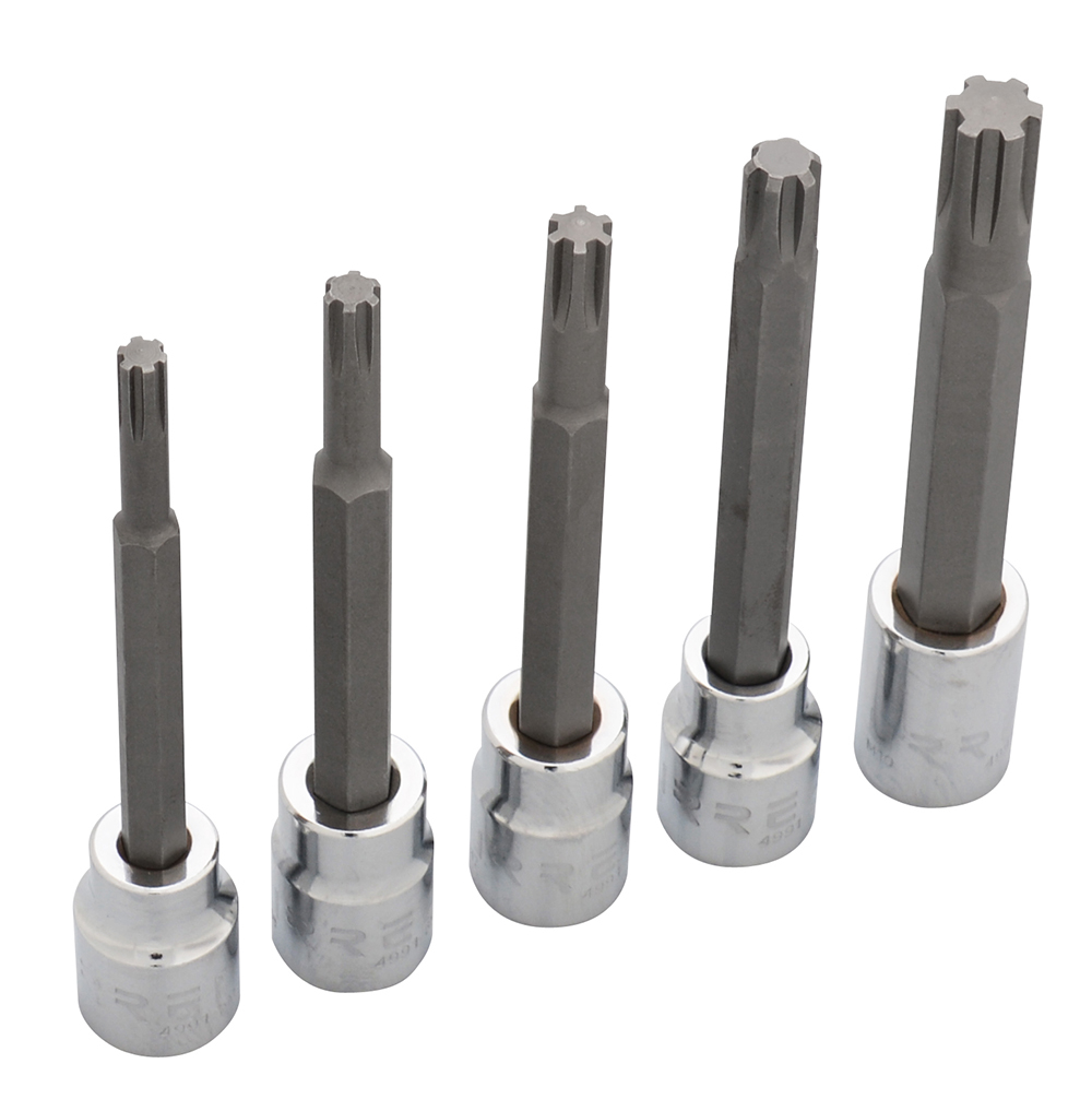 Juego de dados con punta ribe cuadro de 3/8", 5 piezas Urrea