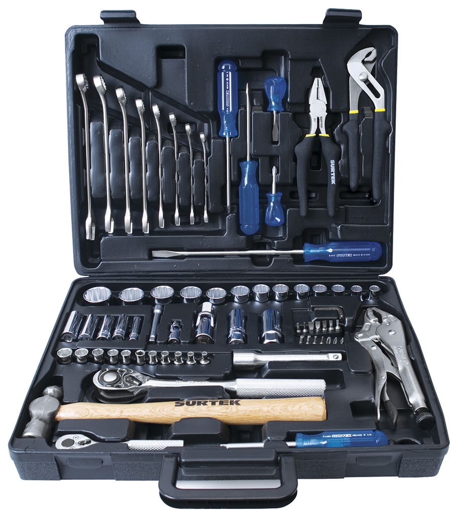 Juego combinado de herramienta 70 piezas, estuche plástico Surtek