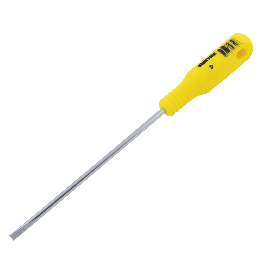 Destornillador con mango amarillo, punta cabinet barra redonda 1/8" x 3" Surtek