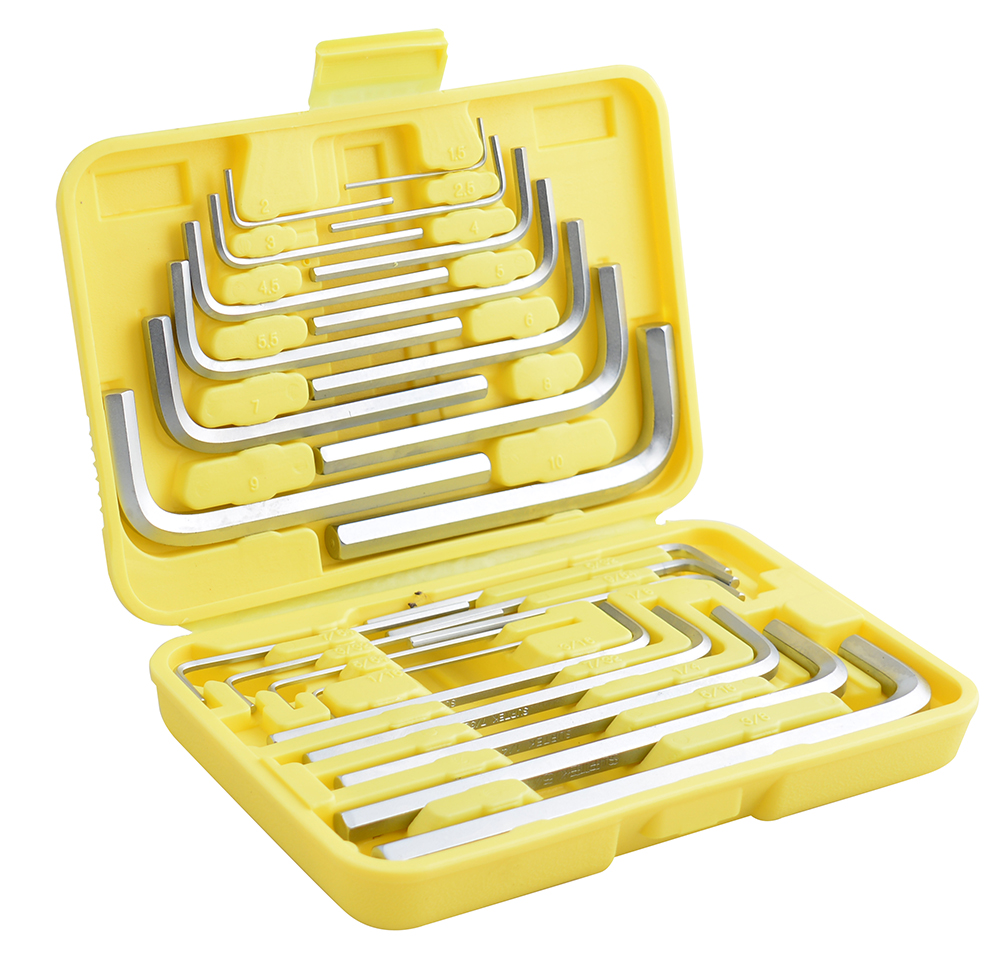 Juego de llaves hexagonales tipo "L", combinadas, 25 piezas en rack Surtek