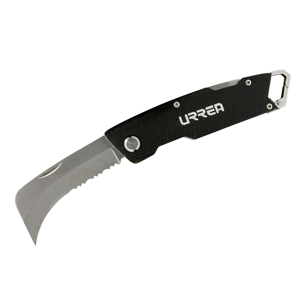 Cuchillo de acero inoxidable con mango acero de 8", para linóleo Urrea