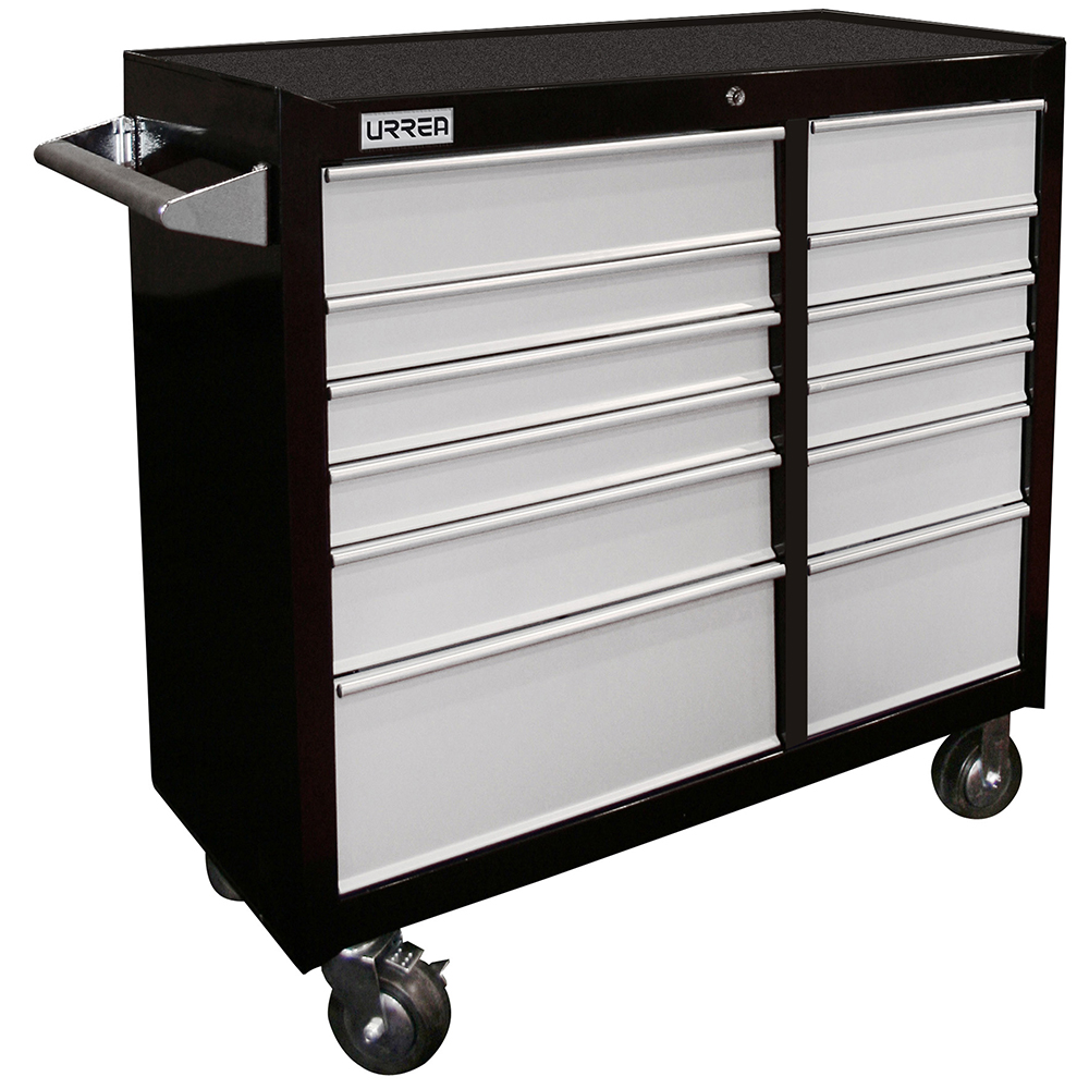 Gabinete móvil 12 gavetas color negro serie H 41" Urrea