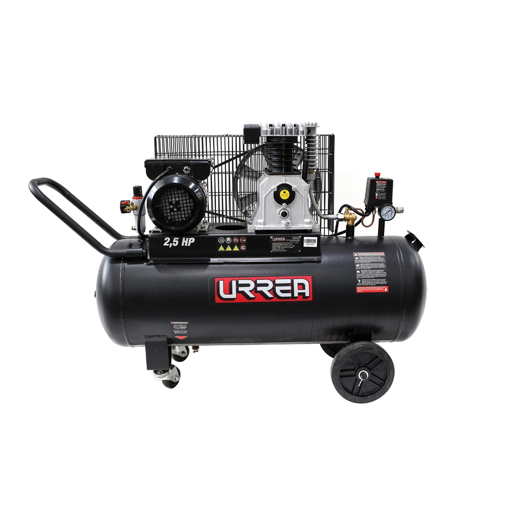 Compresor de aire eléctrico lubricado 100L, 2.5HP, 127V Urrea