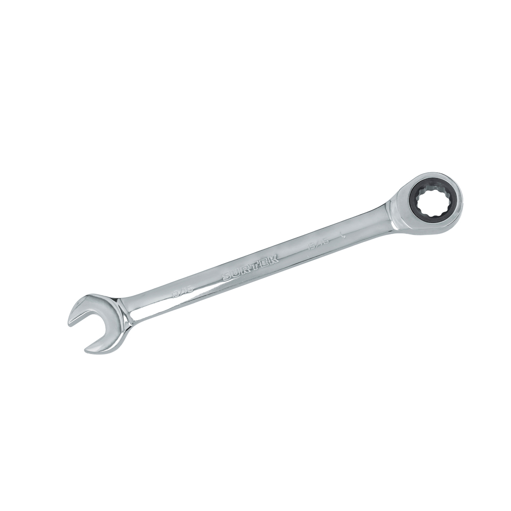 Llave combinada pulido espejo de matraca en pulgadas, 12 puntas, 3/4" Surtek
