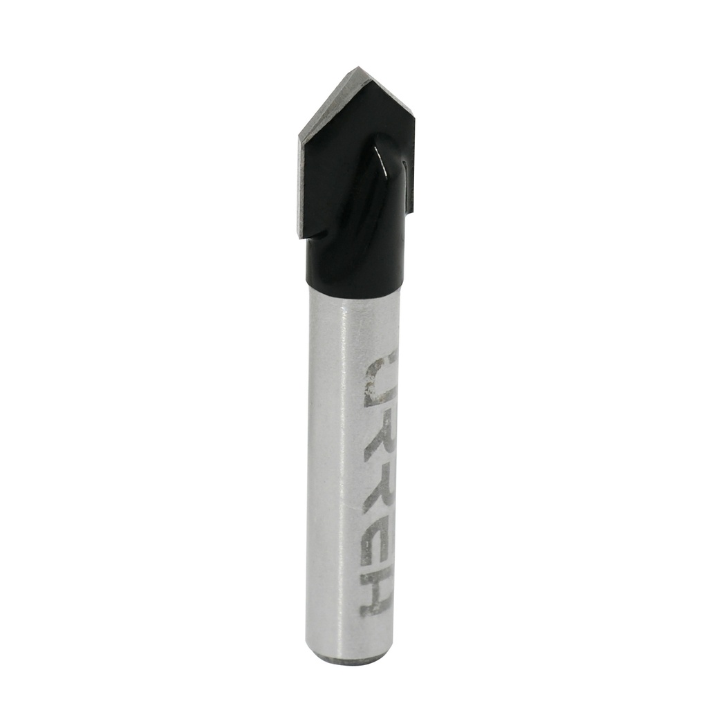 Broca para router de acero corte en "V" 1/2" zanco de 1/4" Urrea