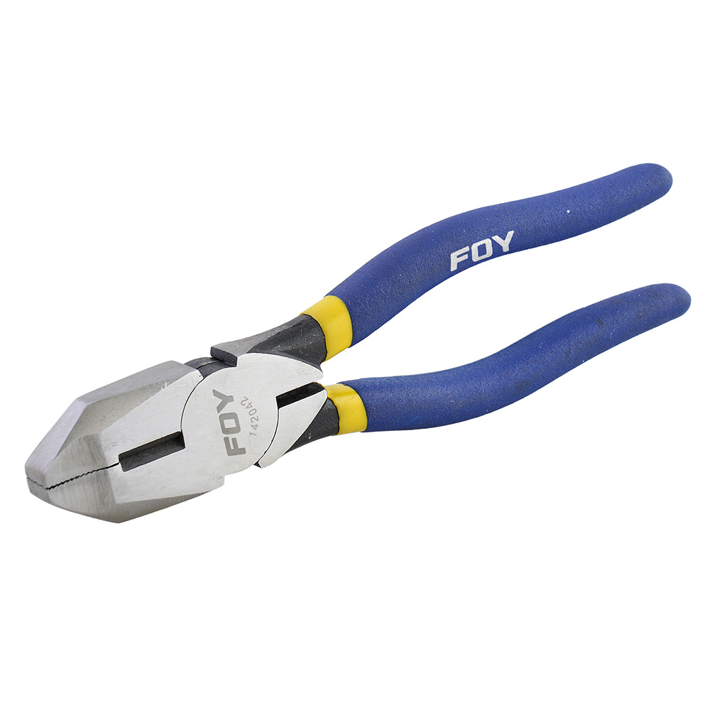 Pinza para electricista con mango con doble plastisol de 8", corte lateral Foy