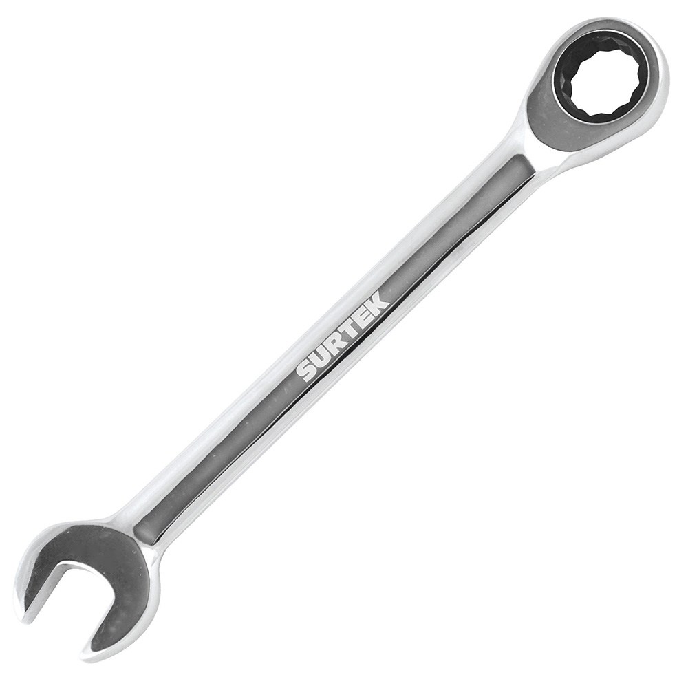 Llave combinada pulido espejo de matraca en pulgadas, 12 puntas, 9/16" Surtek