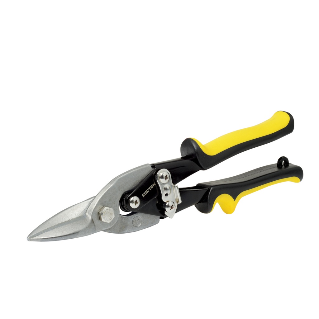 Tijera para hojalatero tipo aviación recta con mango plastisol , 10" Surtek