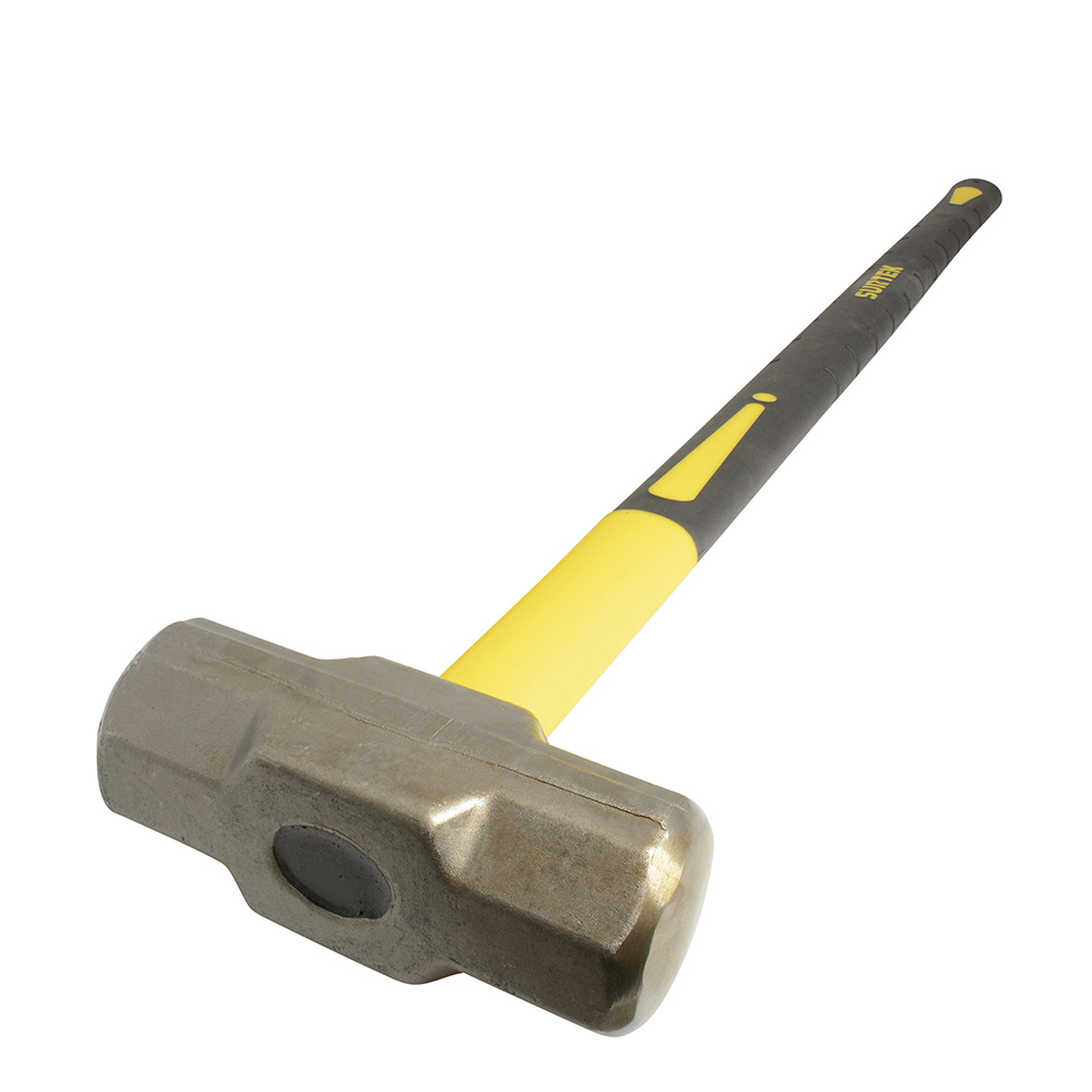 Marro octagonal cabeza forjada con mango largo de fibra de vidrio de 36", 14 lb Surtek