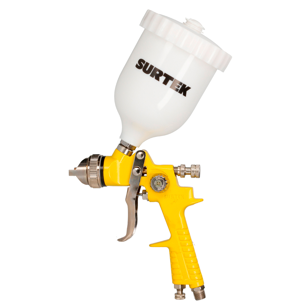 Pistola para pintar terminados baja presion, capacidad 600 ml, 50 PSI Surtek