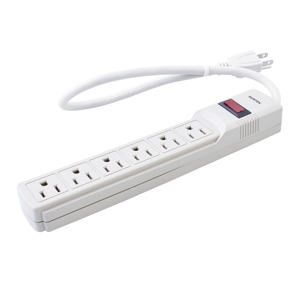 Supresor de picos 6 entradas cable 270 J, de 45 cm Surtek