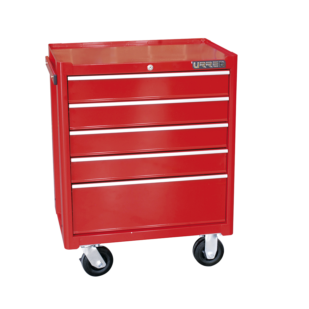Gabinete móvil con 5 gavetas color rojo 27" serie I Urrea
