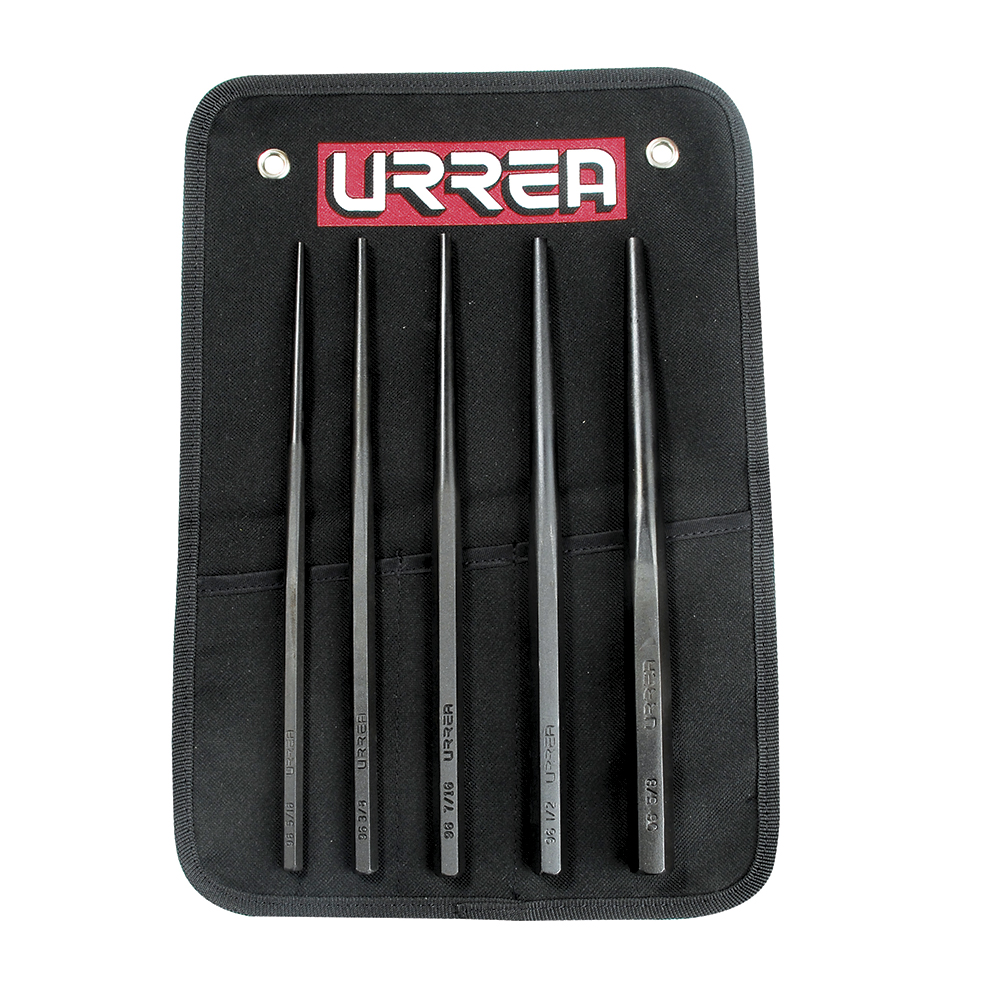 Juego de punzones guía botador largos,  5 piezas Urrea