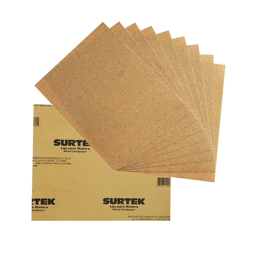Lija panel cabinet para madera, grano 100 Surtek