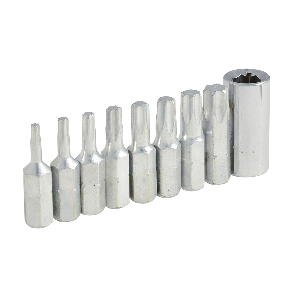 Juego de puntas Torx hexágono de 1/4", 4 piezas en blíster Surtek