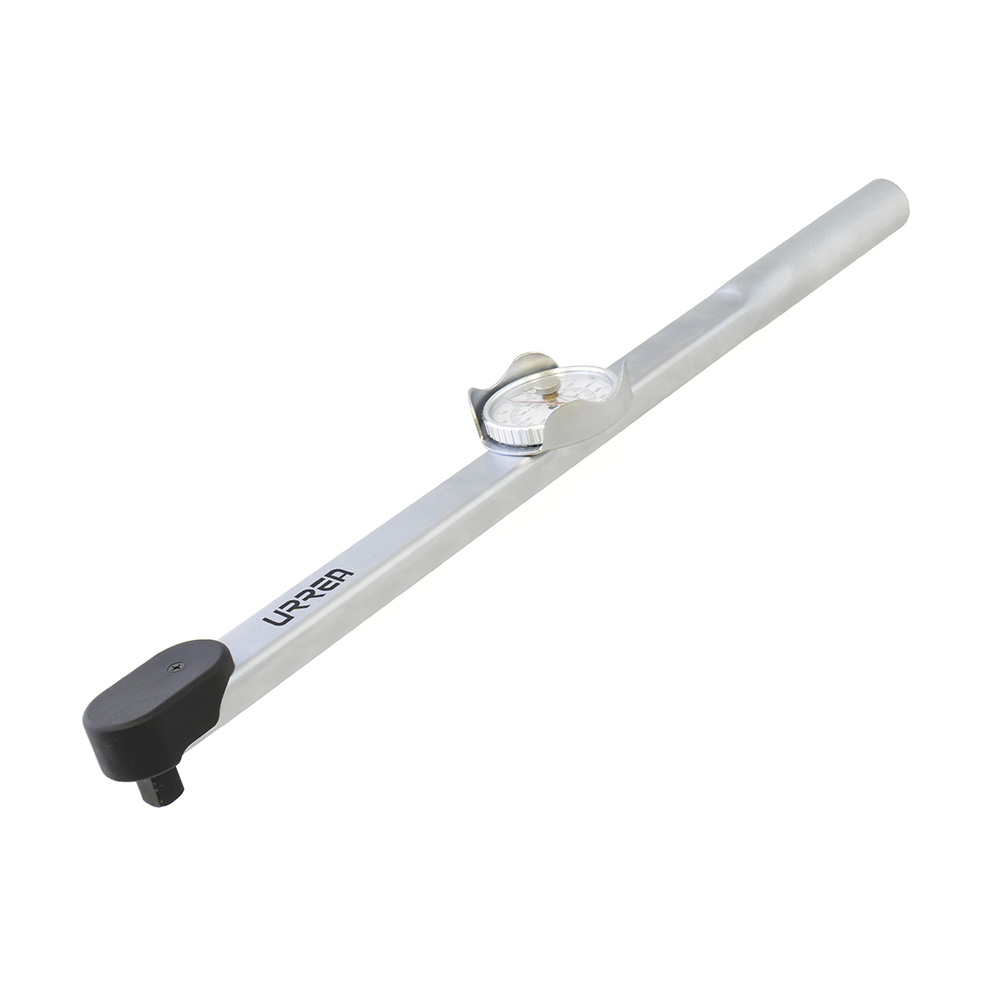 Torquímetro de carátula con cuerpo de aluminio cuadro de 1/2", 50-250 ft-lb Urrea