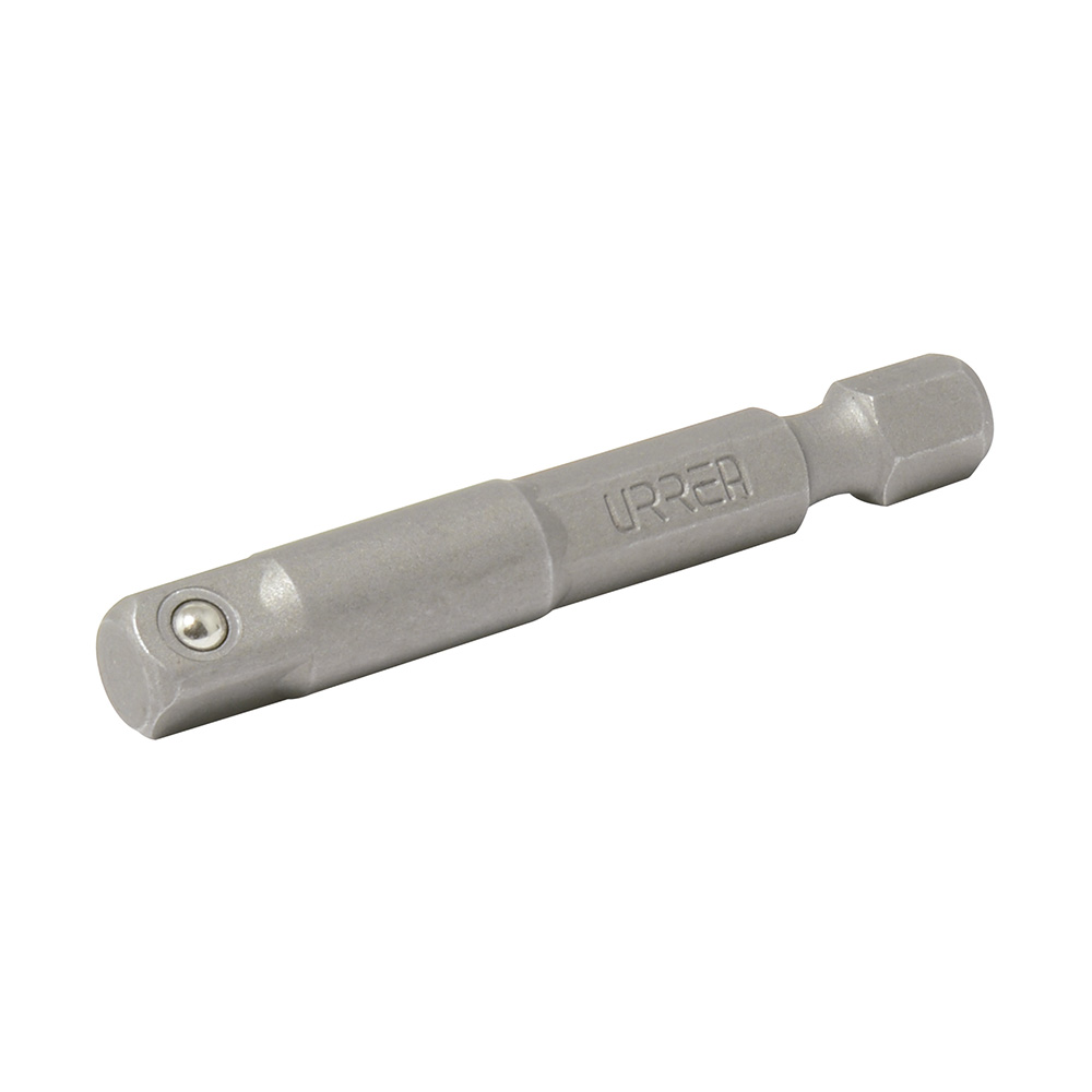 Adaptador con balín para dados cuadro hembra de 1/4", hexágono de 1/4" x 2" Urrea