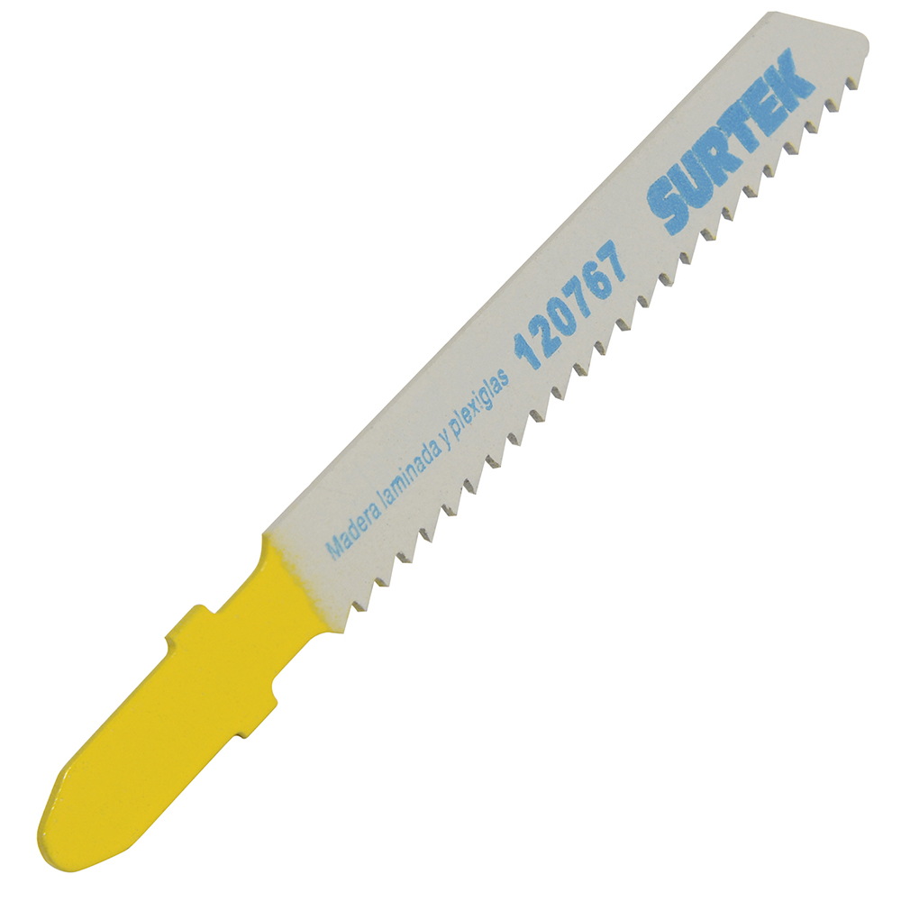 Segueta para sierra caladora zanco tipo T para corte recto, acabado fino, 77 mm,  12 dpp Surtek