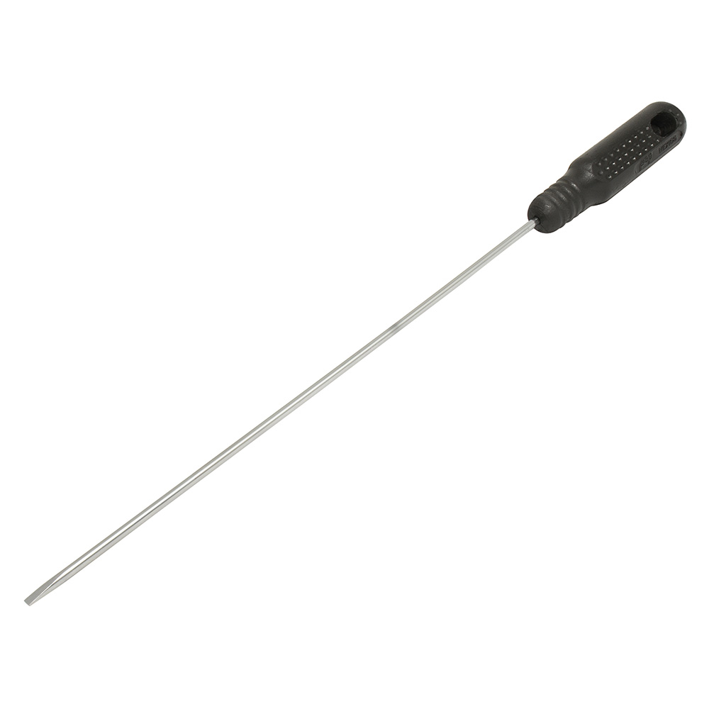 Destornillador con mango negro, punta cabinet barra redonda 1/8" x 4" Foy