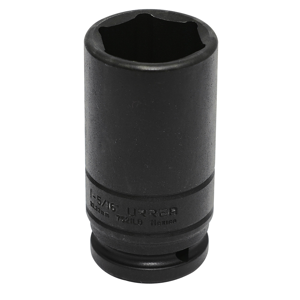 Dado de impacto largo pared delgada cuadro de 3/4", 6 puntas, en pulgadas, 1-5/16" Urrea