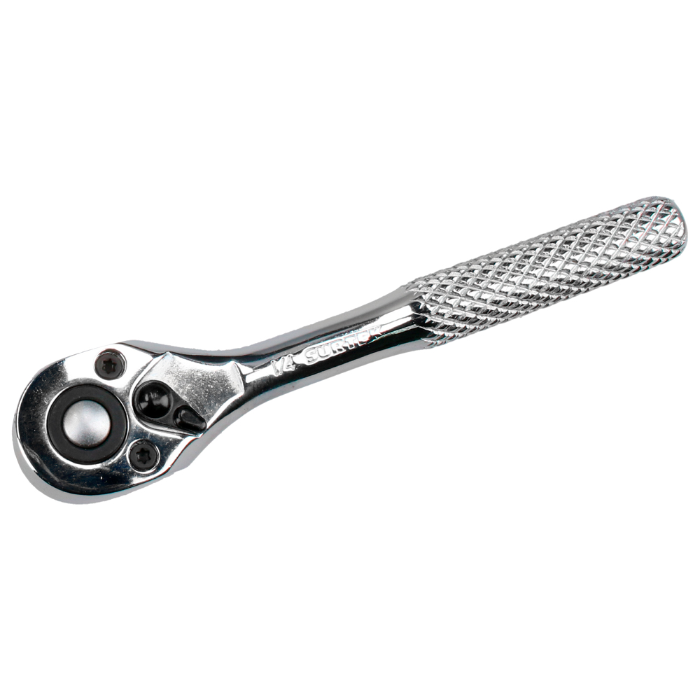 Matraca reversible cromada, quick release, para dado cuadro de 1/4" Surtek