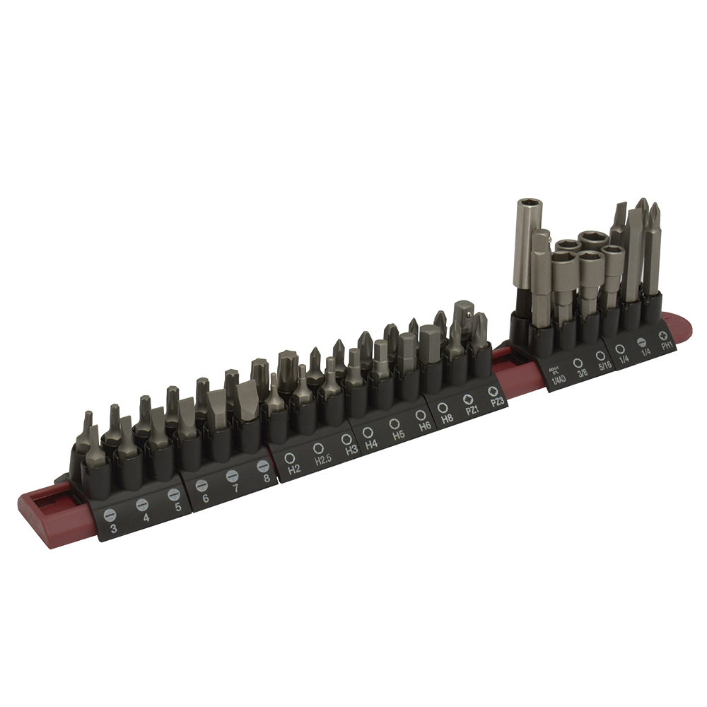 Juego combinado de puntas hexágono de 1/4" con adaptador magnético, 42 pz en blíster Urrea
