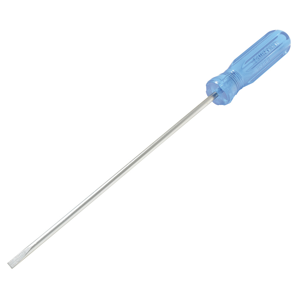 Destornillador con mango azul, punta cabinet barra redonda 1/4" x 12" Surtek