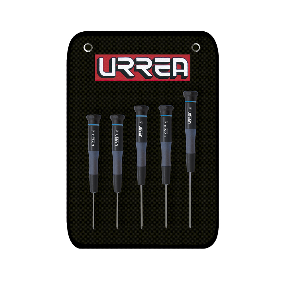 Juego de destornilladores de precisión ESD anti-estáticos punta Torx, 5 pz en estuche Urrea