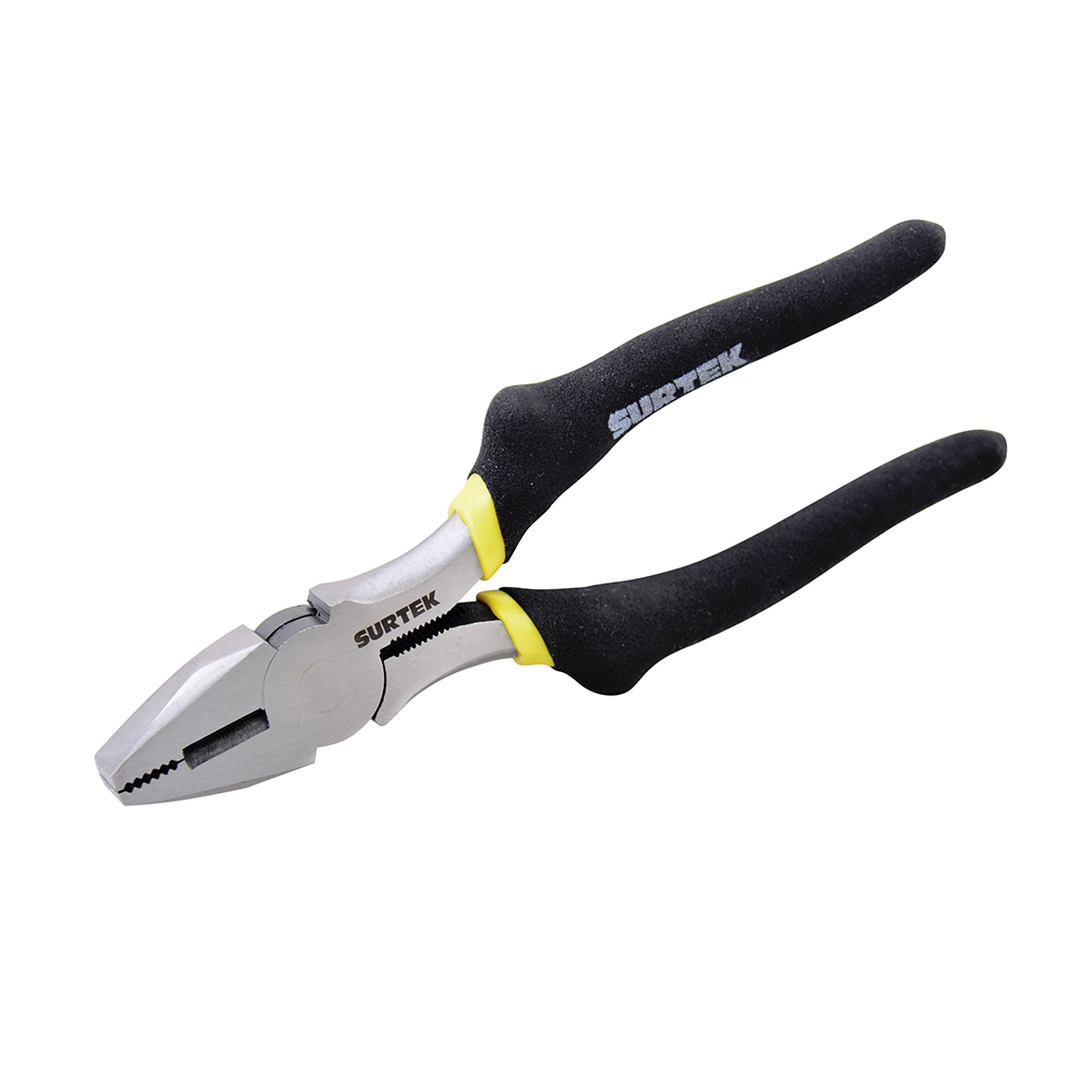Pinza para electricista con mango rubber grip de 6" corte lateral Surtek