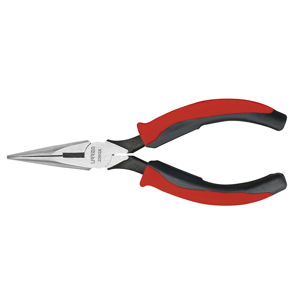 Pinza para electricista con mango bimaterial de 6-23/32" punta larga corte lateral sin res Urrea