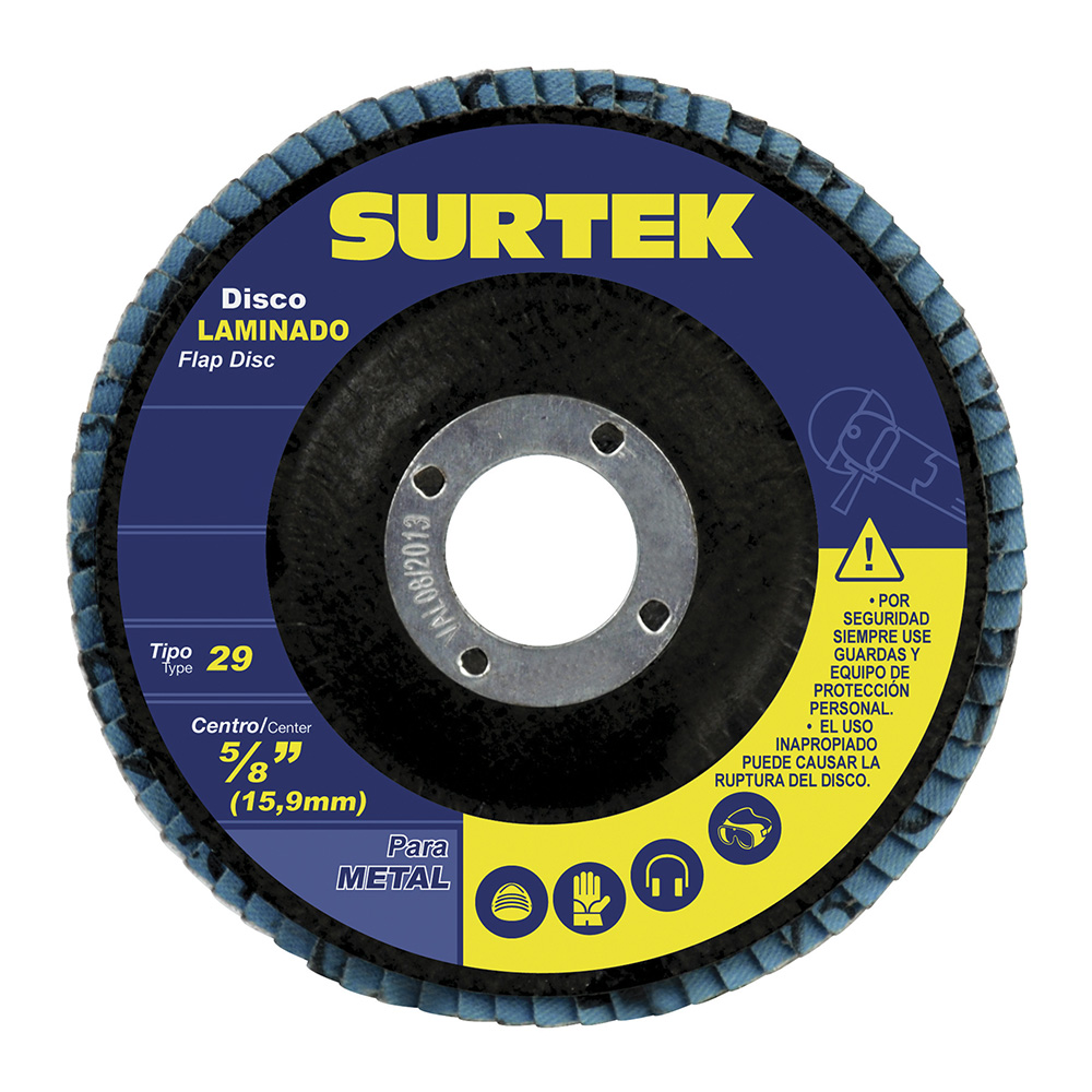 Disco laminado tipo 29 grano 60, 4-1/2" Surtek