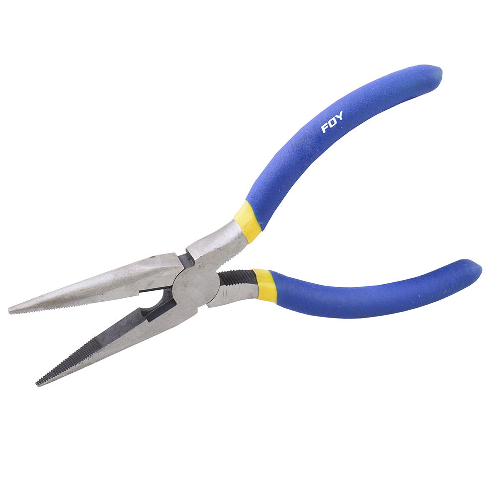 Pinza para electricista con mango con doble plastisol de 6" punta larga Foy