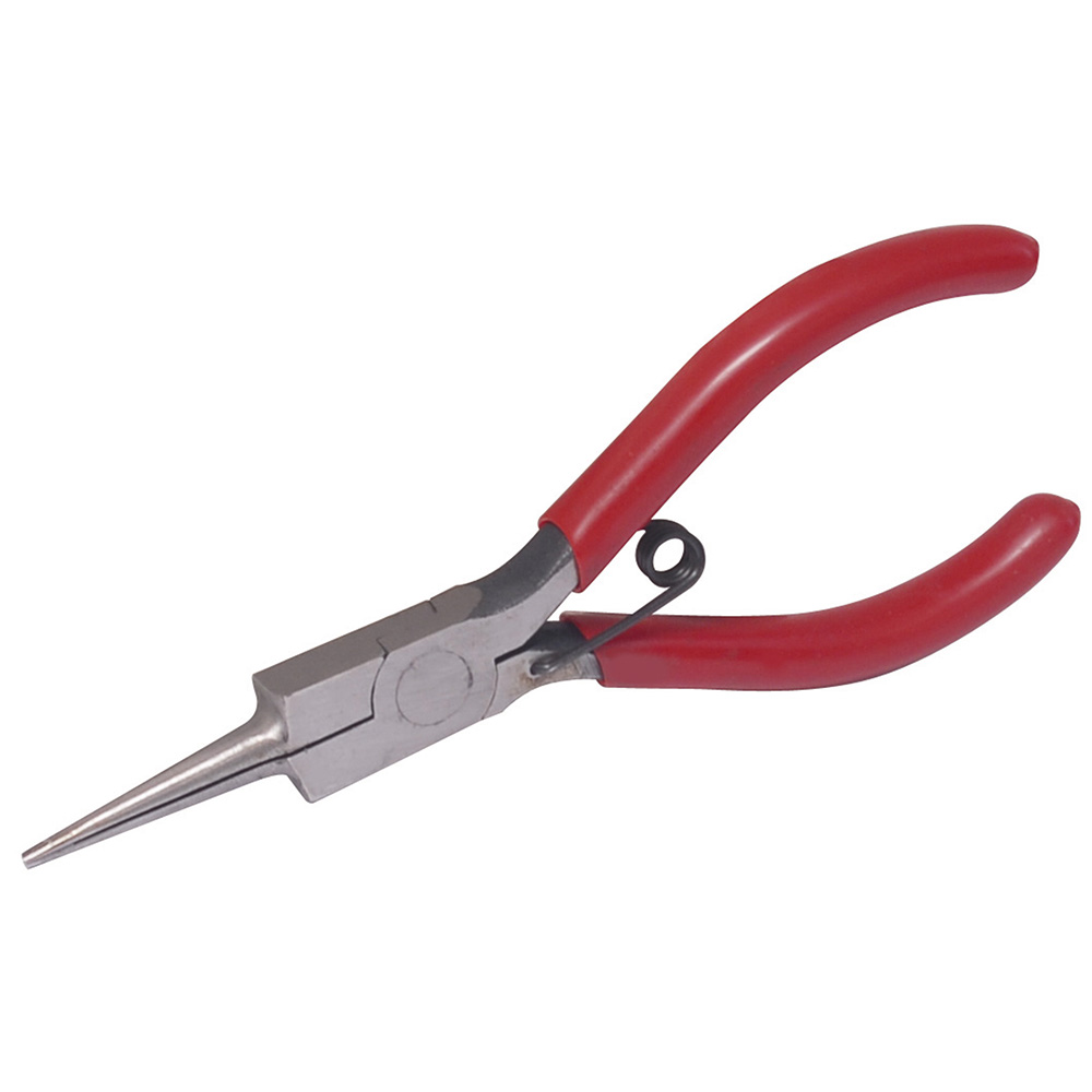 Pinza para electrónica con mango rubber grip de 5-5/8" punta aguja recta Urrea