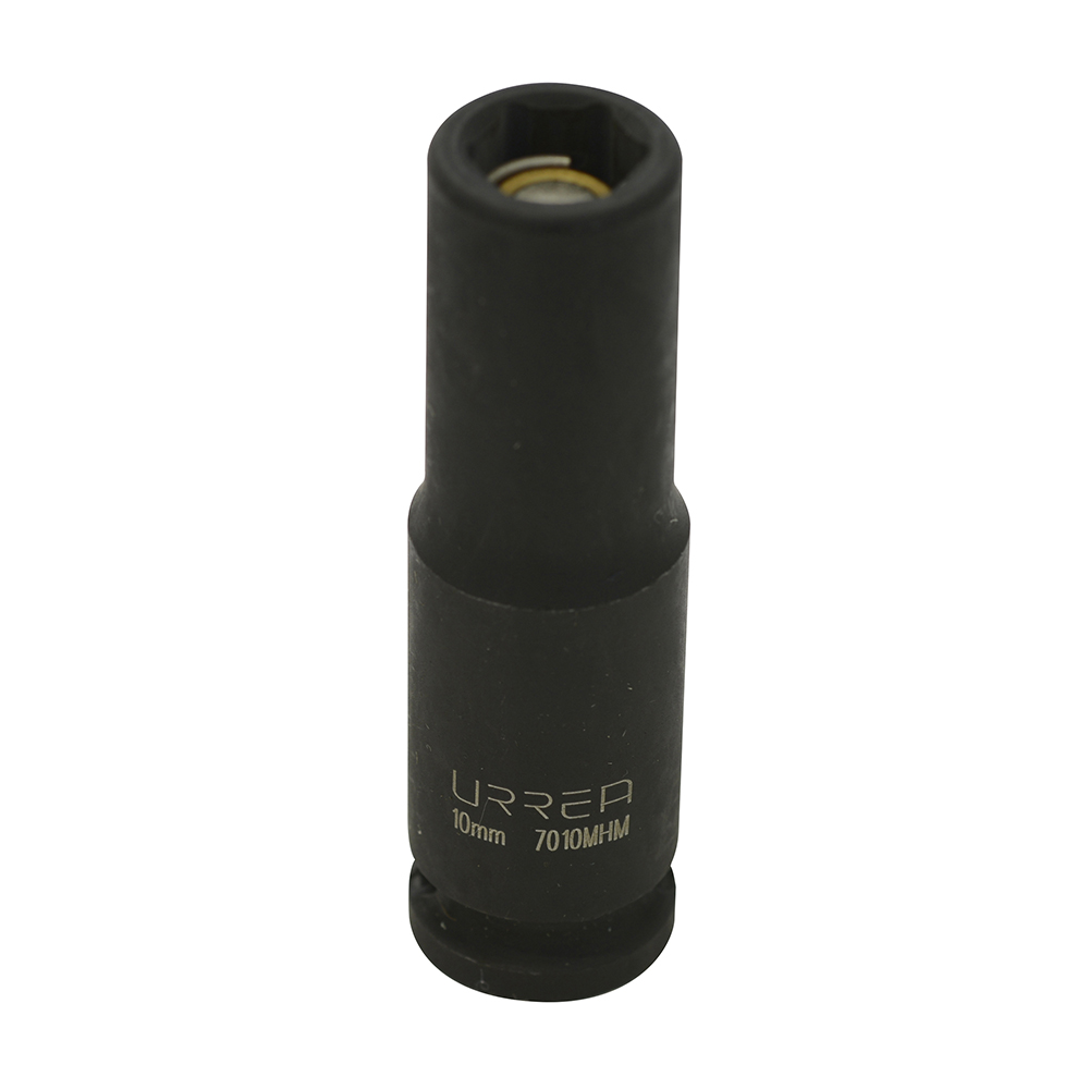 Dado de impacto largo con imán cuadro de 3/8", 6 puntas, métrico, 10 mm Urrea