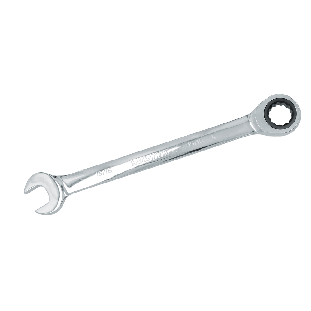 Llave combinada pulido espejo de matraca en pulgadas, 12 puntas, 7/8" Surtek