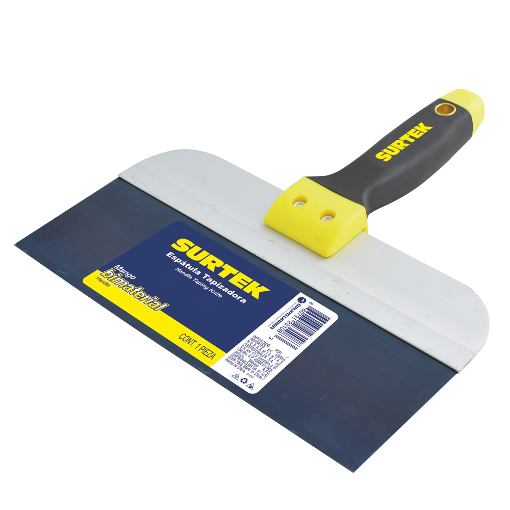 Espátula tapizadora de acero de alto carbón con mango bimaterial 10" Surtek