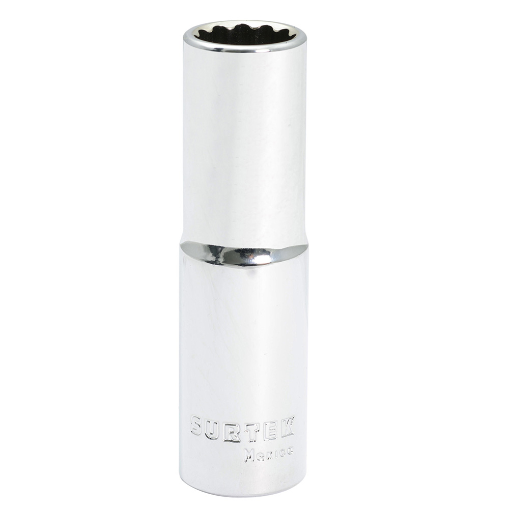 Dado largo cuadro de 1/2", 12 puntas, en pulgadas, 1/2" Surtek