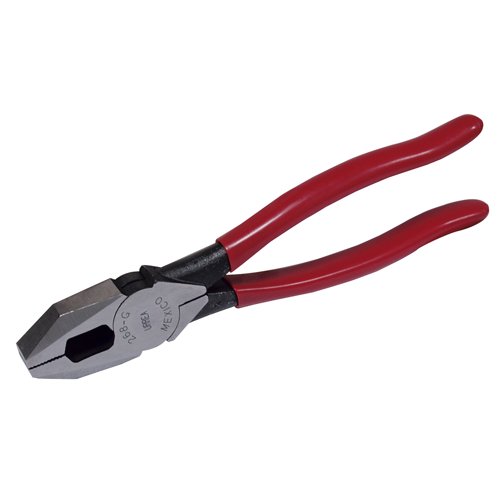 Pinza para electricista con mango rubber grip de 8-17/32" corte lateral Urrea