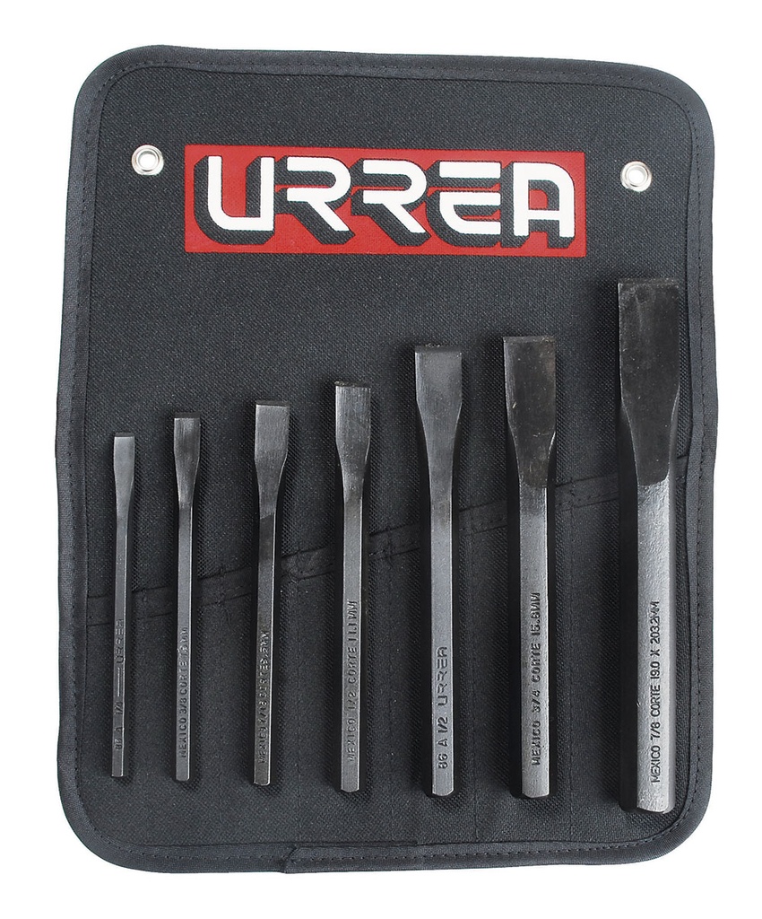 Juego combinado de cinceles corta frío, 7 piezas Urrea