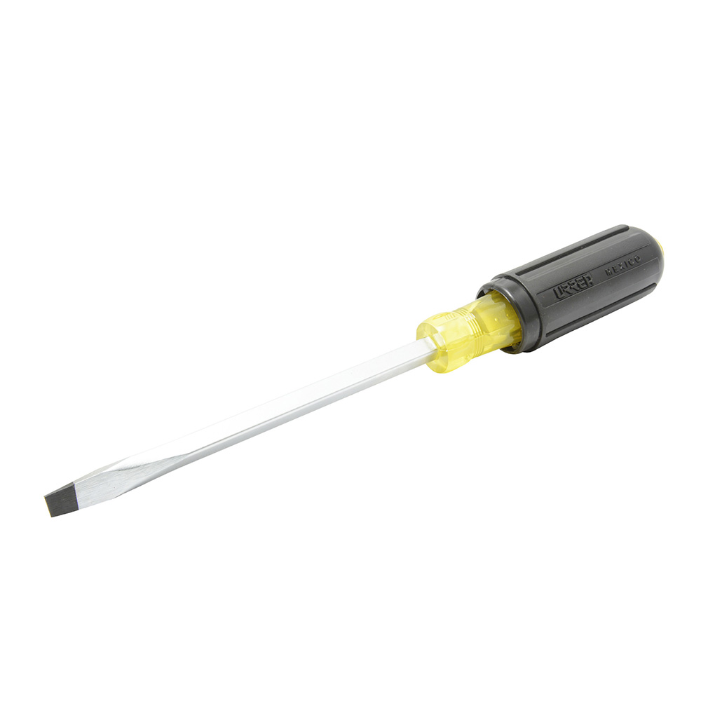 Destornillador con mango cushion grip, punta plana barra cuadrada 5/16" x 6" Urrea
