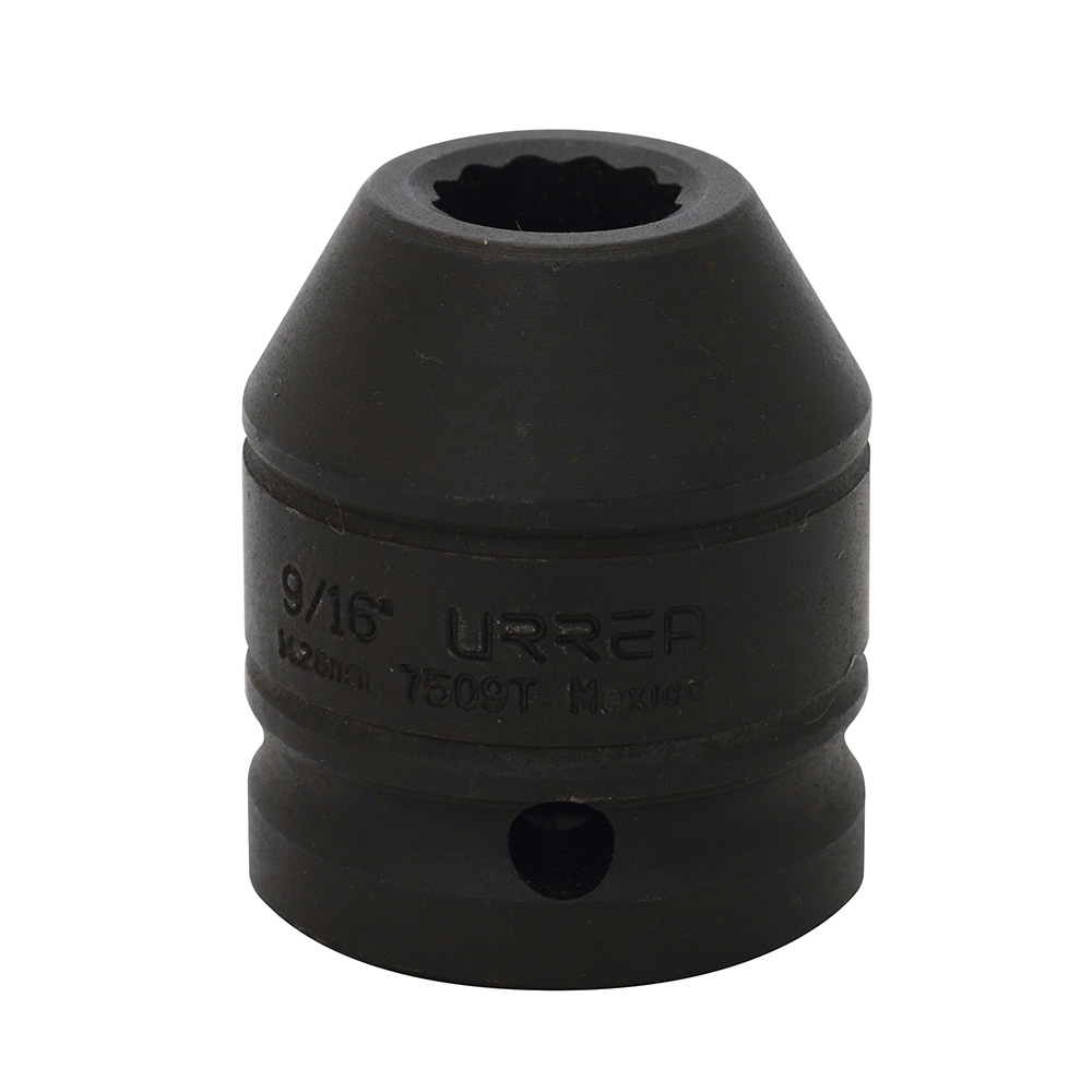 Dado de impacto cuadro de 3/4", 12 puntas, en pulgadas, 9/16" Urrea