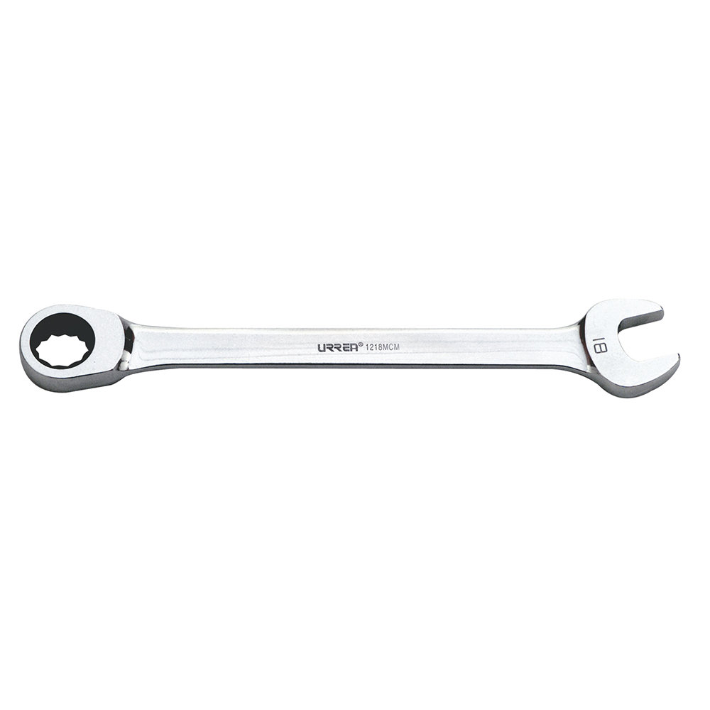 Llave combinada pulido espejo de matraca métrica, 12 puntas, 18 mm Urrea