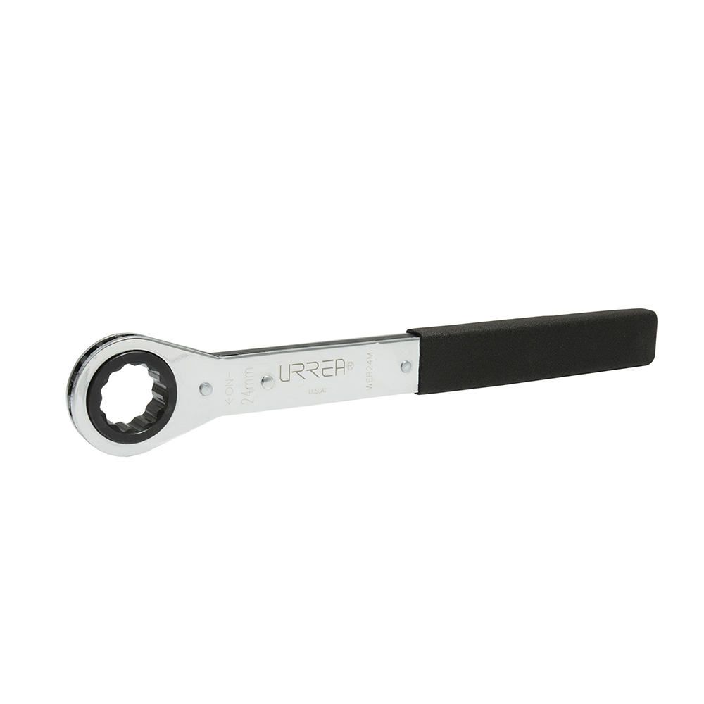 Llave de estrías pulido espejo plana de matraca métrica, 12 puntas, 24 mm Urrea