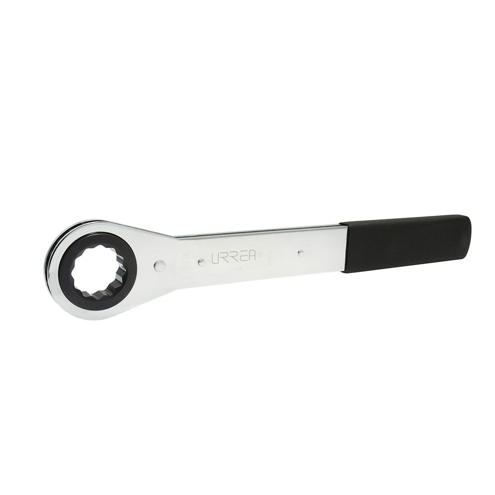 Llave de estrías pulido espejo plana de matraca en pulgadas, 12 puntas, 1-1/2" Urrea